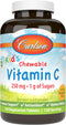 Carlson Kid's Chewable Vitamin C - 250 mg, Immune Support & Optimal Wellness, Antioxidant, Tangerine, 120 Vegetarian