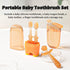 FOKiiBO Baby Silicone Toothbrush Set, Includes Toothbrush + Tongue Brush + Finger Toothbrush + Cup for Training, 0-18M
