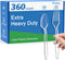 360 Count Extra Heavy Duty Clear Plastic Forks and Spoons, Disposable Silverware Set for Parties