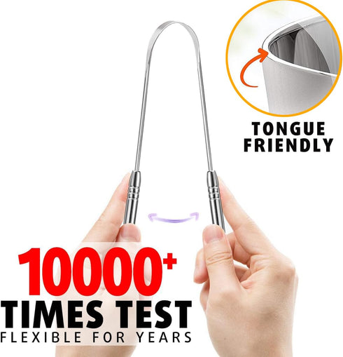 2 Pack Stainless Steel Tongue Scraper for Adults, GIAVGIAV Professional Tongue Cleaner for Oral Care & Hygiene