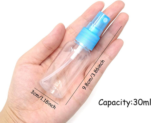 Honbay 4PCS 30ML Small Portable Reusable Plastic Fine Mist Spray Bottles - Transparent Travel Cosmetic Spray Bottles