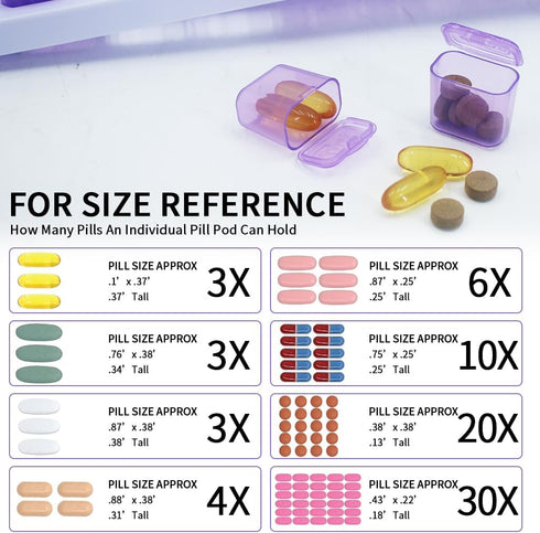 UHZBTEC 31 Monthly compartments Pill Organizer Day Pill Organizer for Medicine Vitamin Holder Container (Purple)
