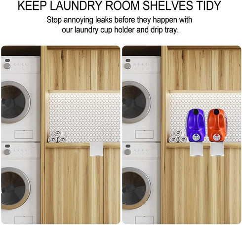 ZHOUJIELUN 2 Pack Laundry Detergent Holder, Detergent Cup Holder,Laundry Detergent Drip Catcher Tidy Tray Dispenser