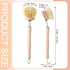 Maxdot 10 2 Inch Pcs Kitchen Dish Brush with Beechwood Handle Natural Wooden Handle Scrub Brush Fiber Bristles Dish