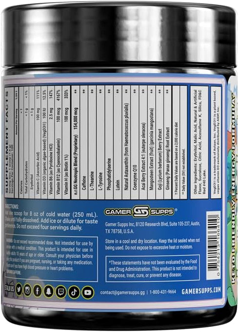 MoistCr1TiKaL (100 Immune Gamer Supps GG Energy - Goof Juice by Servings) - Keto Friendly Gaming Energy and Nootropic