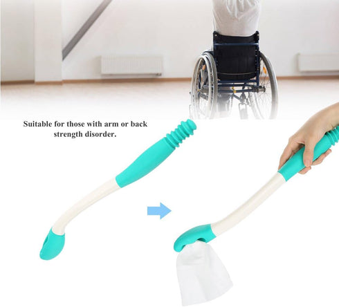 Qiterr Bottom Wiper, Long Handle Reach Comfort Holder Toilet Paper Tissue Grip Self Wipe Aid Helper
