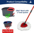 Mop Handle and Mop Base Replacements, 2 Microfiber Mop Head Refills for O Ceda EasyWring 1-Tank Spin Mop System