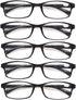 NORPERWIS 5 Pairs Quality Reading Glasses for Men and Women - Vintage Spring Hinge Readers (5 Pack Black, 2.75)