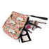 Mumeson Small Toiletry Cosmetic Handy Bag for Women, Pink Floral Beagles Zipper Closure Travel Pouch