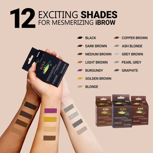 MINA ibrow Hair Color Pack & Coloring Tint Kit - Up to 6 Weeks, Blonde + Brush