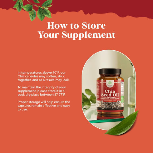 Chia Seed Oil Extract Capsules, Plant Based Omega 3 6 9 Supplement, Daily Fiber Capsules for Digestive Support