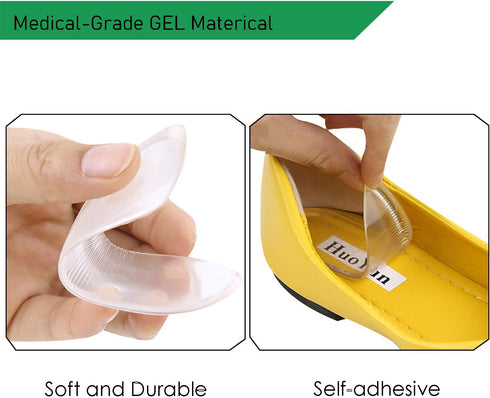 5 Pairs Silicone Insoles for Medial & Lateral Heel Wedge - Corrective Adhesive Shoe Inserts for Foot Alignment,