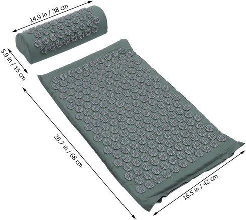 Set Acupoint Massage Mat and Shiatsu Massage Pillow with Carry Bag Portable Relief Mat for Back and Neck for Muscle