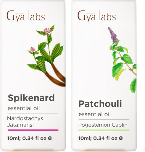Spikenard Essential Oil for Hair & Patchouli Essential Oil for Diffuser Set