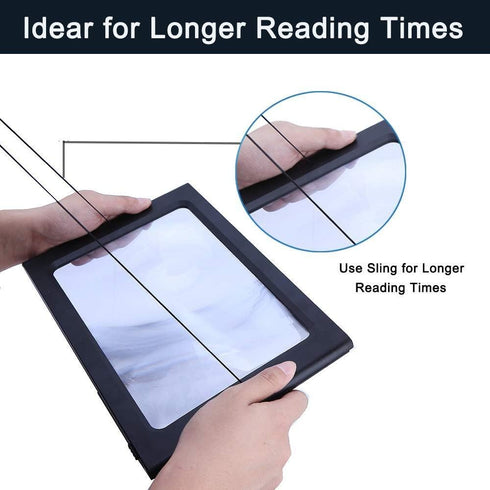 Hands-Free Magnifying Glass, Large 3X Rectangular LED Lighted Magnifier, Portable for Elder