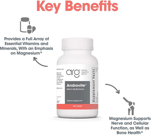 Optimox Androvite for Men, Magnesium Supplement, 500mg, 180 Count