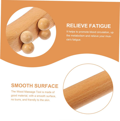 Wood Gua Sha Massage Tool with Beads Versatile Body Massage Stick for Deep Tissue Relief Acupoint Therapy and Muscle