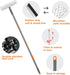 ITTAHO Squeegee for Window Cleaning, 12" Squeegee and 11" Microfiber Scrubber Combo with Extendable Stainless Steel Pole