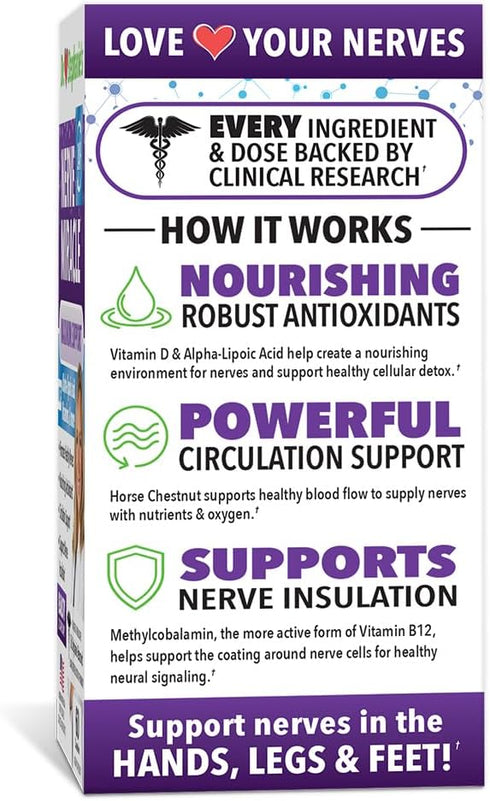 Dr Stephanie’s Nerve Miracle - Nerve Support for Discomfort in Legs, Fingers, Toes - Natural Supplement Capsule with Alpha Lipoic Acid ALA and Vitamin B12