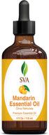 SVA Premium Mandarin Essential Oil 4oz (118ml) with Dropper for Diffuser, Aromatherapy, Hair Care & Skin Care