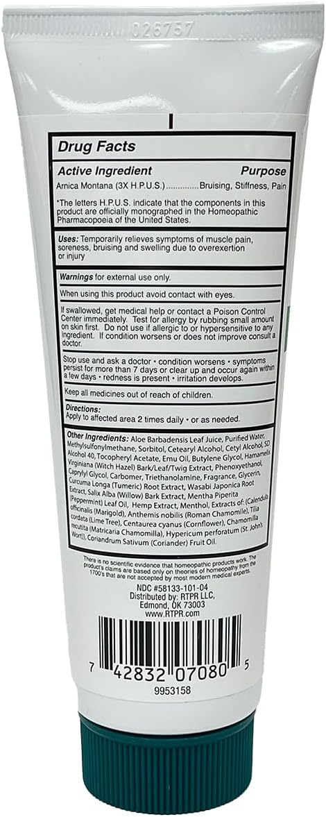 Real Time Pain Relief Hemp Oil Plus, 4oz Tube, Advanced Formula with 19 Natural Ingredients