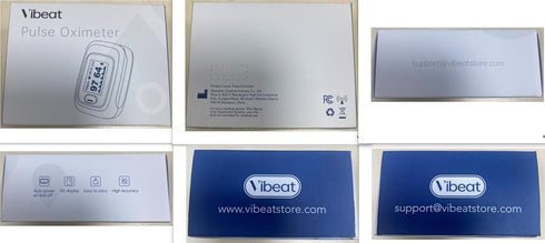 Vibeat Fingertip Pulse Oximeter - Blood Oxygen Saturation Monitor, Portable SPO2 & Pulse Rate Monitor, Batteries