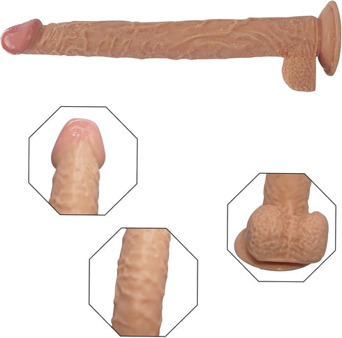 PONGGAO 15.74"" Super Long Dildo Big Dildo Realistic Thick Wall Dildo, Soft Giant Dildo Prostate Dildo with Strong