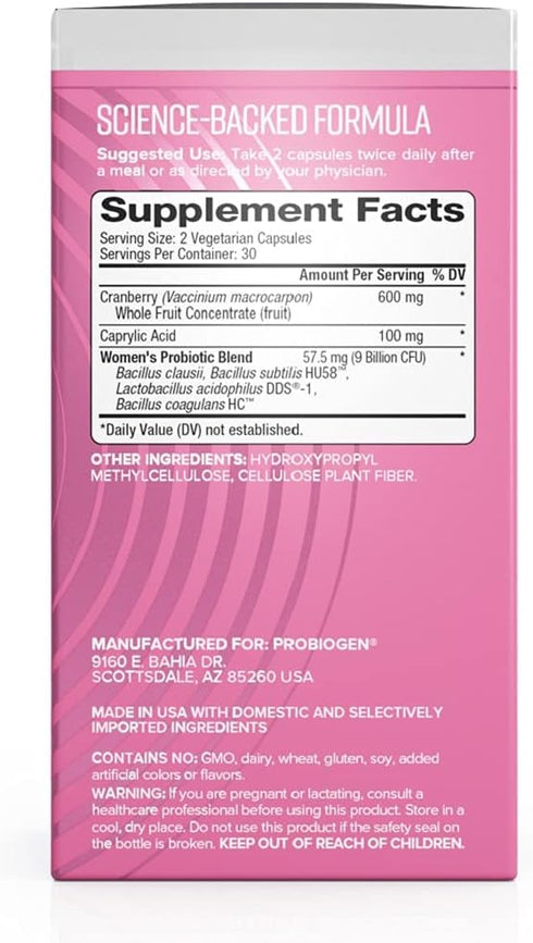Women’s Daily Supplement, Vitality Probiotic Smart Spore Technology, White, 60 Count