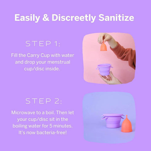 Pixie Menstrual Cup Compact Sterilizer for Feminine Care - Good for Public Restrooms, Camping or Dorms - Collapsible