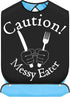 JNIAP Caution Messy Eater Adult Bibs With Crumb Catcher Gag Pranks Bib