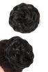 Messy Bun Hair Pieces for Women - Rose Bud Updo Curly Extension Scrunchie Darkest Brown Tend to Black