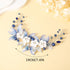 Unicra Butterfly Bride Wedding Hair Vine Blue Pearl Bridal Hair Piece Silver Hair Accessories Rhinestone Headband for Women and Girls