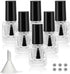 6PCS Empty Nail Polish Bottles with Funnel, Glass Rectangle with Brush & Mixing Balls, Black (5ML)