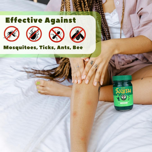 Compound Saledphangphon Balm, 100 Gram Cooling Anti-Itch Salve for Insect/Bug Bites Pain (Green)