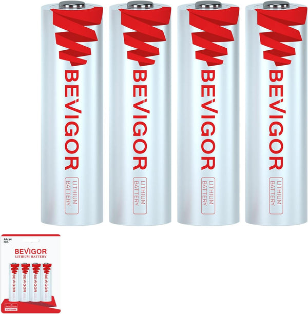 4 Pack Lithium AA Batteries 1.5V 3000mAh, Long Lasting with 20-Year Shelf Life?Non-Rechargeable?