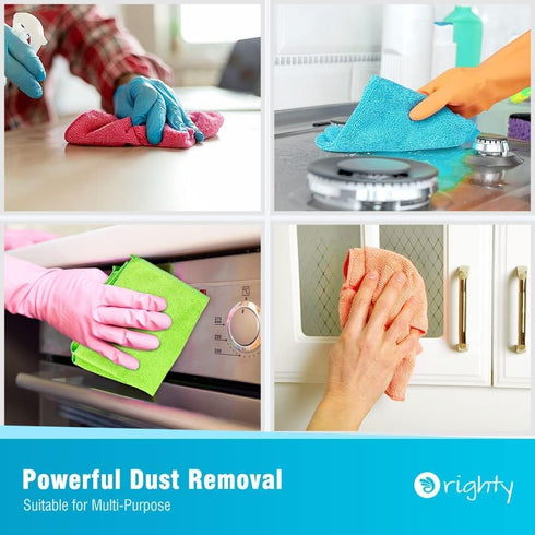 Orighty Microfiber Cleaning Cloths, 60 Pack, Lint Free, Highly Absorbent Rags for House, Kitchen, Car Care (12x12 inch)