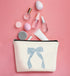 Light Blue Coquette Bow Aesthetic Makeup Bag - Cute Trendy Preppy Makeup Pouch, Preppy Gifts