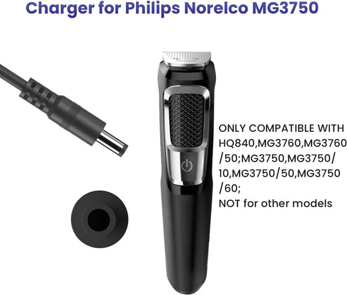 Replacement Charger for Philips Norelco Multigroom Series 3000 HQ840, MG3750/10, MG3750/50, MG3750/60, MG3760