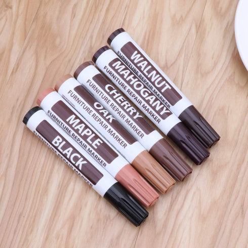 Brown Furniture Repair Wood Cabinet Touch Up Markers, Mahogany Scratch Filler Remover
