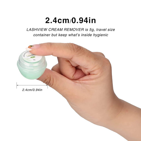 LASHVIEW Eyelash Extension Remover Cream, Light Aloe Flavor, Professional Eyelash Adhesive Remover for Salon, 5g