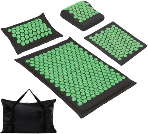XiaoMaGe Acupressure Mat and Pillow Set with Carrying Bag, Acupuncture Mat for Neck & Back Pain Relief