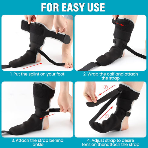 QWLWBU Plantar Fasciitis Night Splint Sock with Arch Supports,Adjustable Plantar Fasciitis Brace for Foot Drop, Heel