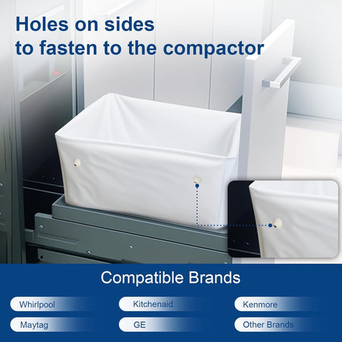 LOMHODWA 15 Inch 15 (20) Trash Compactor Bags,Fits Rectangular Drawer Compactors, White Heavy Duty Compressed For Home