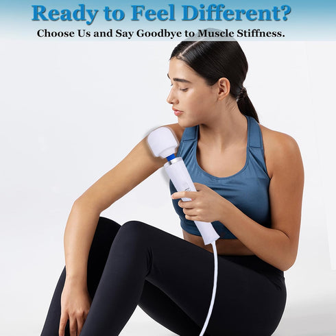 VZVJTR Powerful Wired Vibration Massager for Muscle Aches, Back Relief and Full Body Comfort (White)