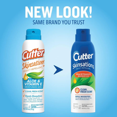 Cutter Skinsations Insect Repellent, Repels Mosquitos, Ticks, Gnats, Fleas, 7% DEET, 6 fl Ounce (Aerosol Spray)