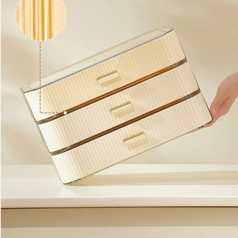 Stackable Plastic Organizer for Eyeshadow Palettes, Cosmetics, and Beauty Supplies on Vanity - Big & Spacious, White
