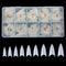Stiletto Nail Tips 500Pcs Short Sharp Ending False Acrylic Nails Tip Half Cover 10 Sizes with Box for Nail Salons DIY