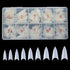 Stiletto Nail Tips 500Pcs Short Sharp Ending False Acrylic Nails Tip Half Cover 10 Sizes with Box for Nail Salons DIY