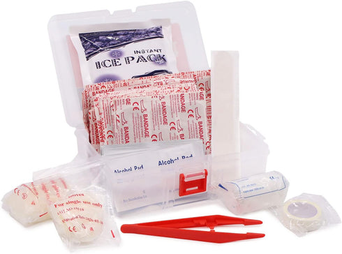 DMI 175-Piece First Aid Kit for Minor Injuries, Portable and Convenient, Includes Bandages and Treatment Instruments