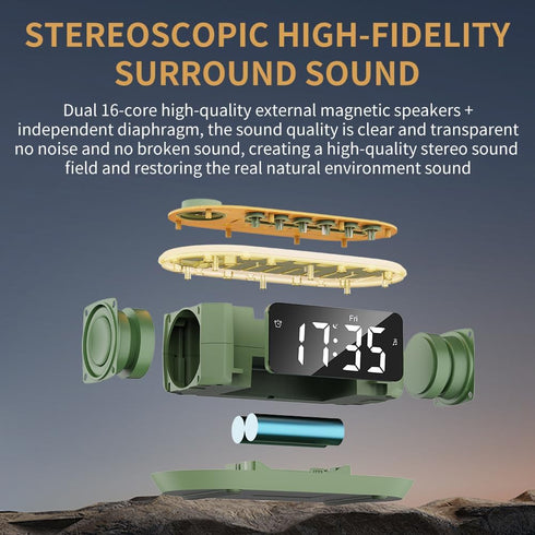 White Noise Machine Bluetooth Speaker, Digital Alarm Clock Sleep Timer with LED Display RGB Night Light, Soothing